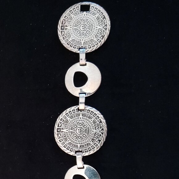 AUTHENTIC VINTAGE 925 AZTEC SILVER BRACELET - Picture 9 of 10